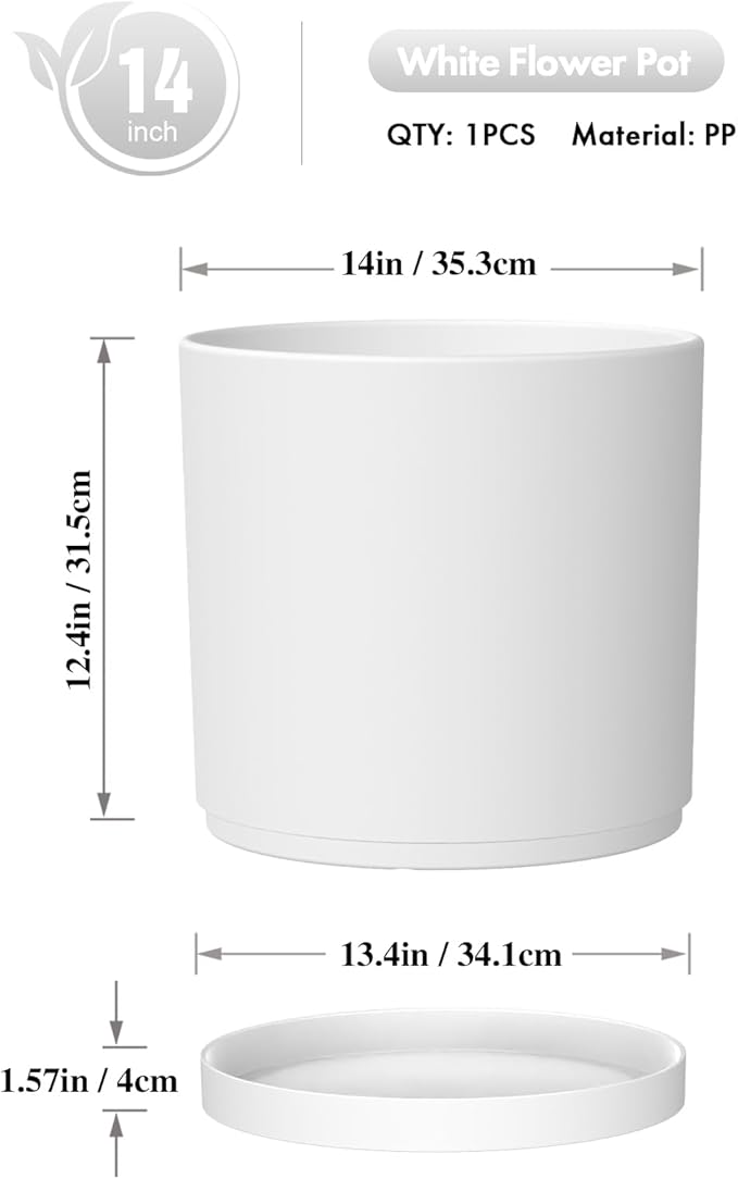 14 Inch Heavy-Duty Cylinder Deep Planter - Image 2