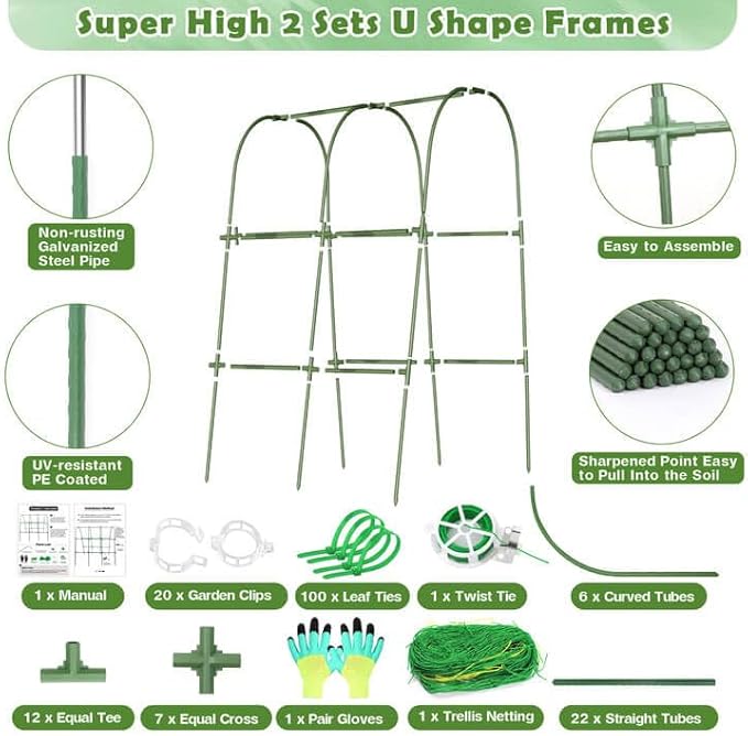 Cucumber Trellis for Raised Bed, Garden Arch Trellis for Climbing Plants Outdoor - Image 2