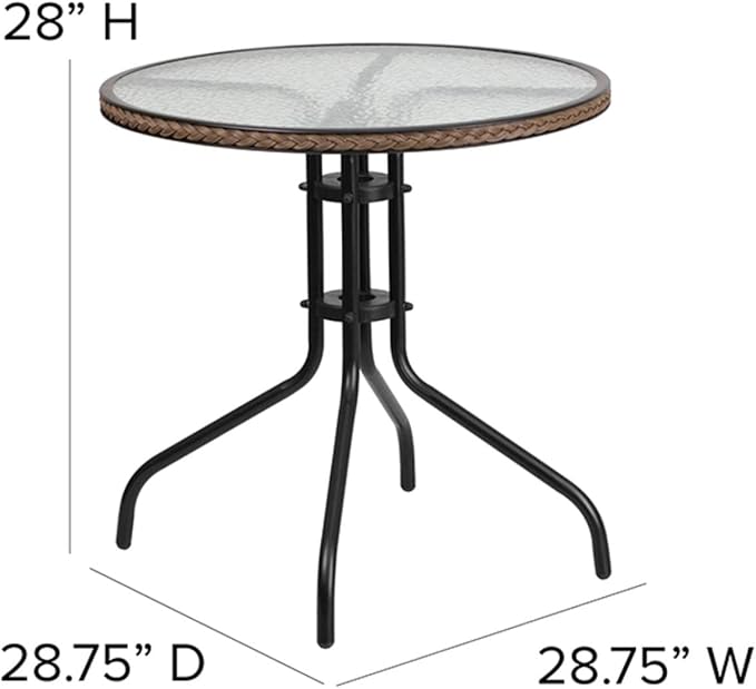 Flash Furniture Lila 28'' Round Glass Metal Table - Image 3