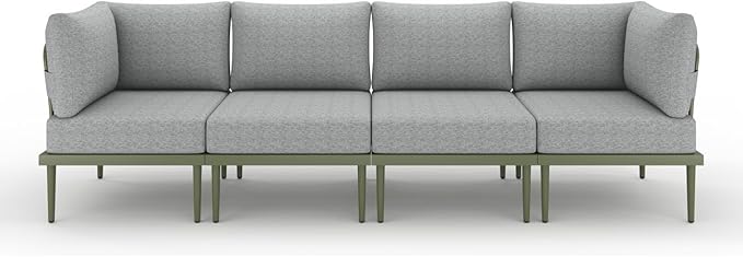 Sundale Outdoor 4 Pieces Patio Furniture Set, Metal Sectional Sofa Patio - Image 9