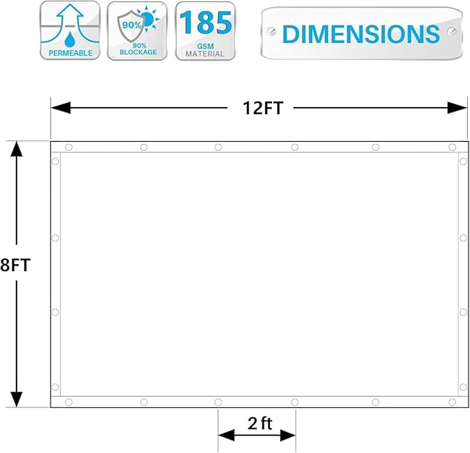 90% Shade Cloth Sun Shade Fabric Privacy Screen Shade Cover - Image 7
