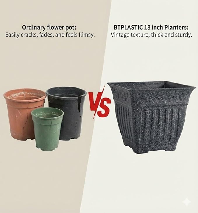 18'' Large Square Planter for Plants - Image 5