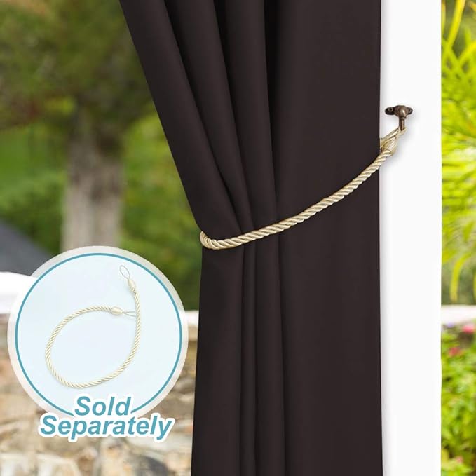 NICETOWN Outdoor Curtain for Patio Waterproof Extra Long 108" Length, Thermal - Image 7