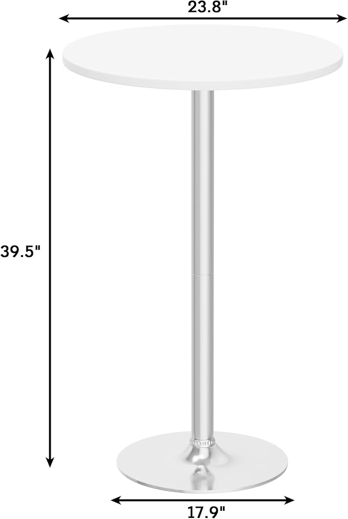 Flamaker Round Bistro Pub Table Modern Style Metal Base MDF Top Cocktail Bar - Image 3