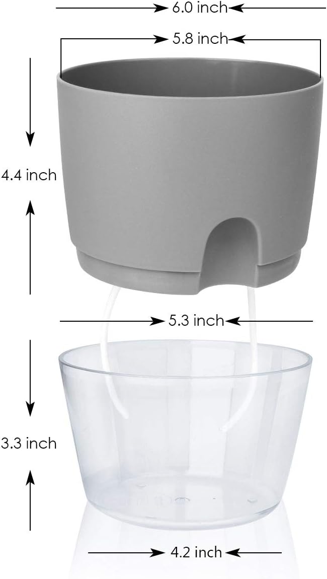 Vanavazon 6 Inch Self Watering Planter Pots - Image 3