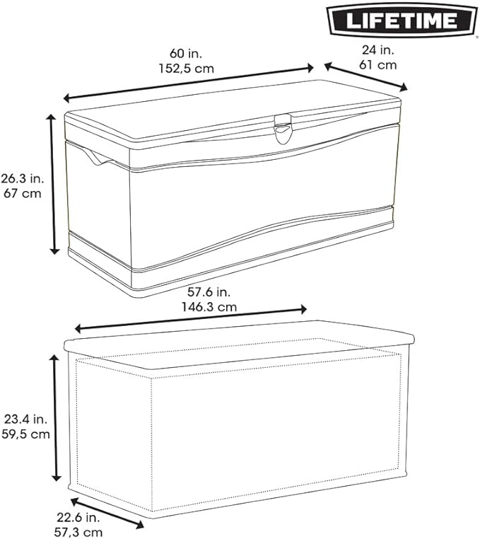 LIFETIME 60040 Deck Box, 130 Gallon, Desert Sand - Image 7