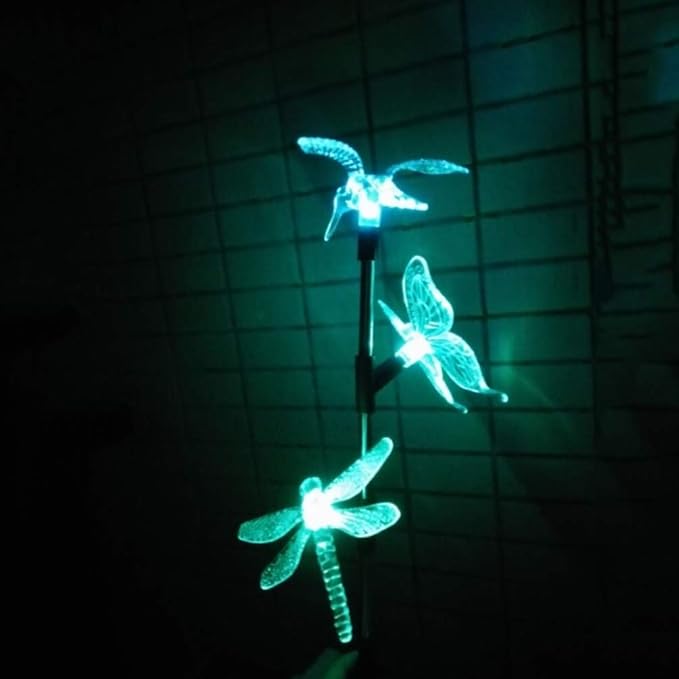 Solar Garden Stake Lights Hummingbird Butterfly and Dragonfly Multi-Color - Image 5