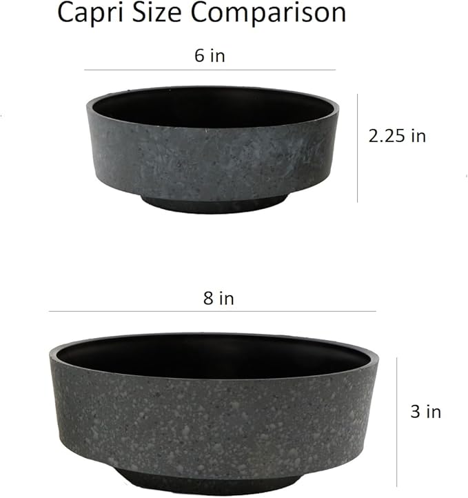 The HC Companies 6 Inch Round Plastic Succulent Capri Bowl 6"x6"x2.25" in Faux - Image 6