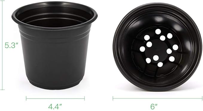 JERIA 100-Pack 0.5 Gallon Plant Nursery Pots, Plastic Pots - Image 2