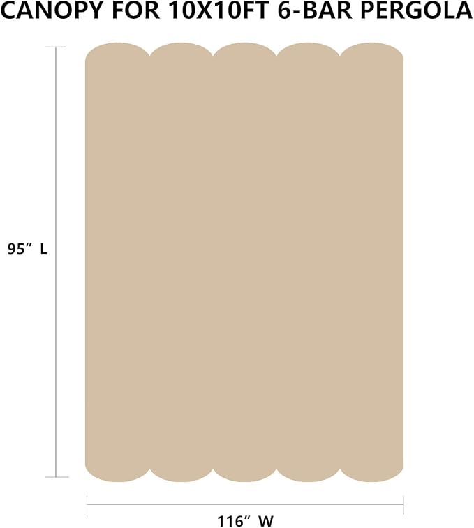 Pergola Shade Cover Replacement Canopy Top Compatible - Image 3