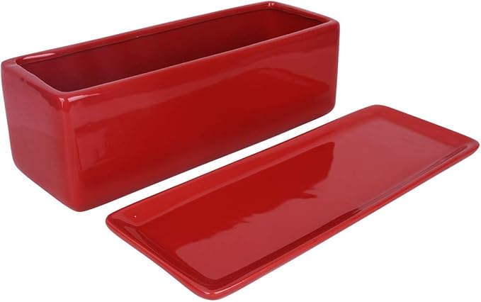 Vencer 12 Inch Rectangular Modern Minimalist Ceramic Succulent Planter Pot - Image 3