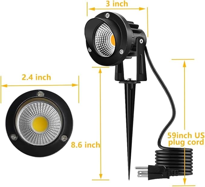 Romwish 120V LED Landscape Spotlights, 10W Outdoor Spotlights - Image 3