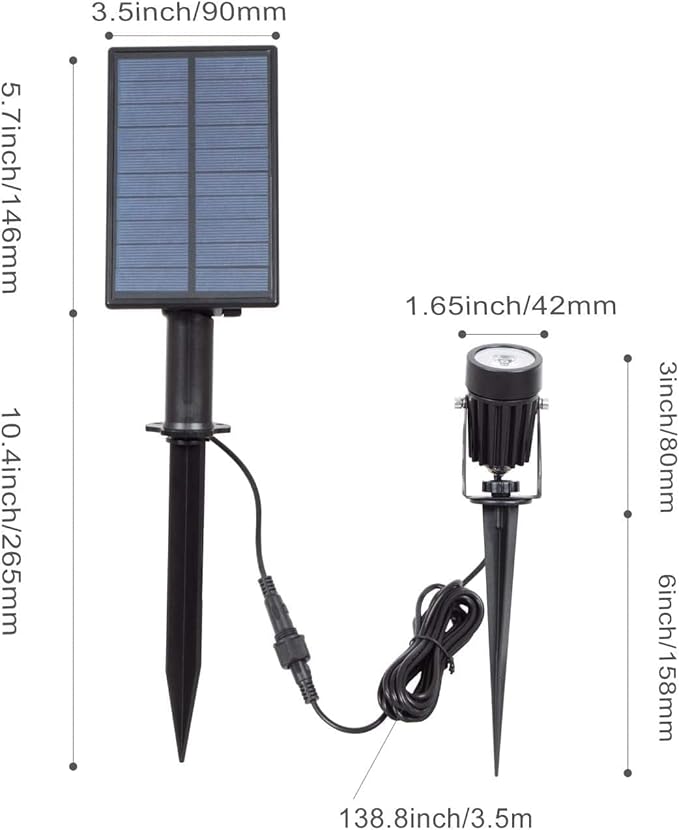 T-SUNUS 4 Pack Solar Landscape Spotlights - Image 7
