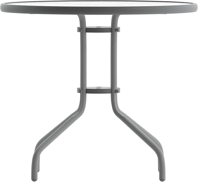 Flash Furniture Bellamy 31.5'' Round Indoor/Outdoor Tempered Glass Metal Frame - Image 8