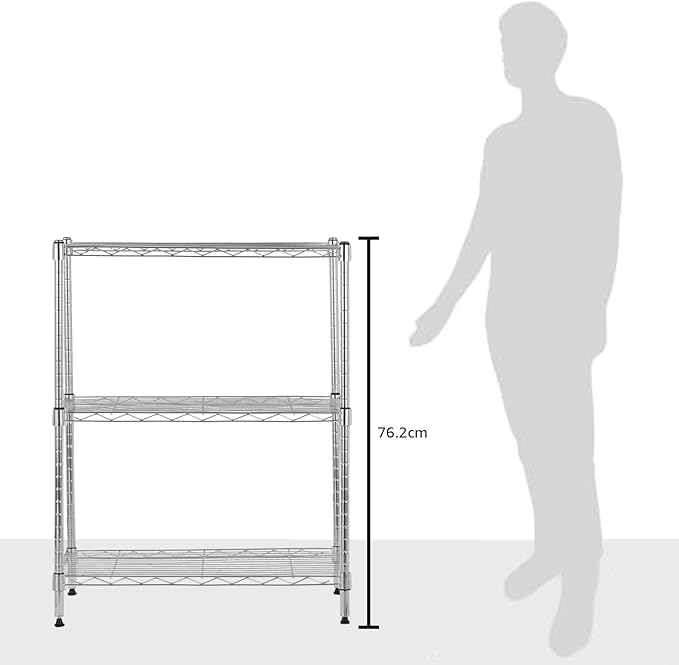 Amazon Basics 3-Shelf Adjustable Heavy Duty Steel Wire Shelving Rack - Image 7