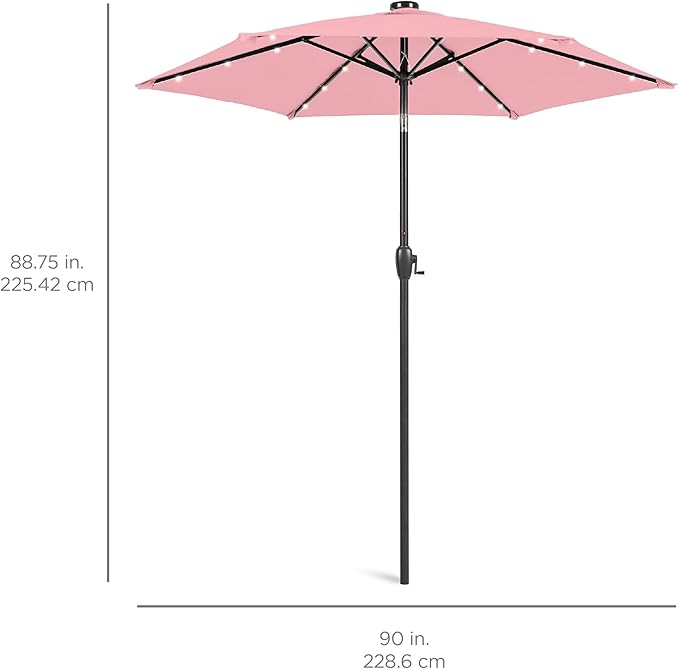 Best Choice Products 7.5ft Outdoor Solar Market Table Patio Umbrella - Image 7