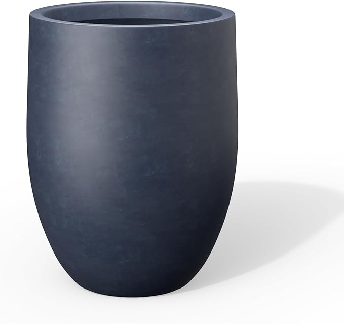 Kante Tall Concrete Planter, 21.7-Inch Height Charcoal Large Indoor Outdoor by Kante