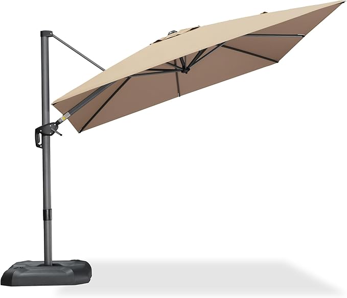 PURPLE LEAF 9 Feet Patio Umbrella Outdoor Cantilever Square Umbrella Aluminum - Image 8