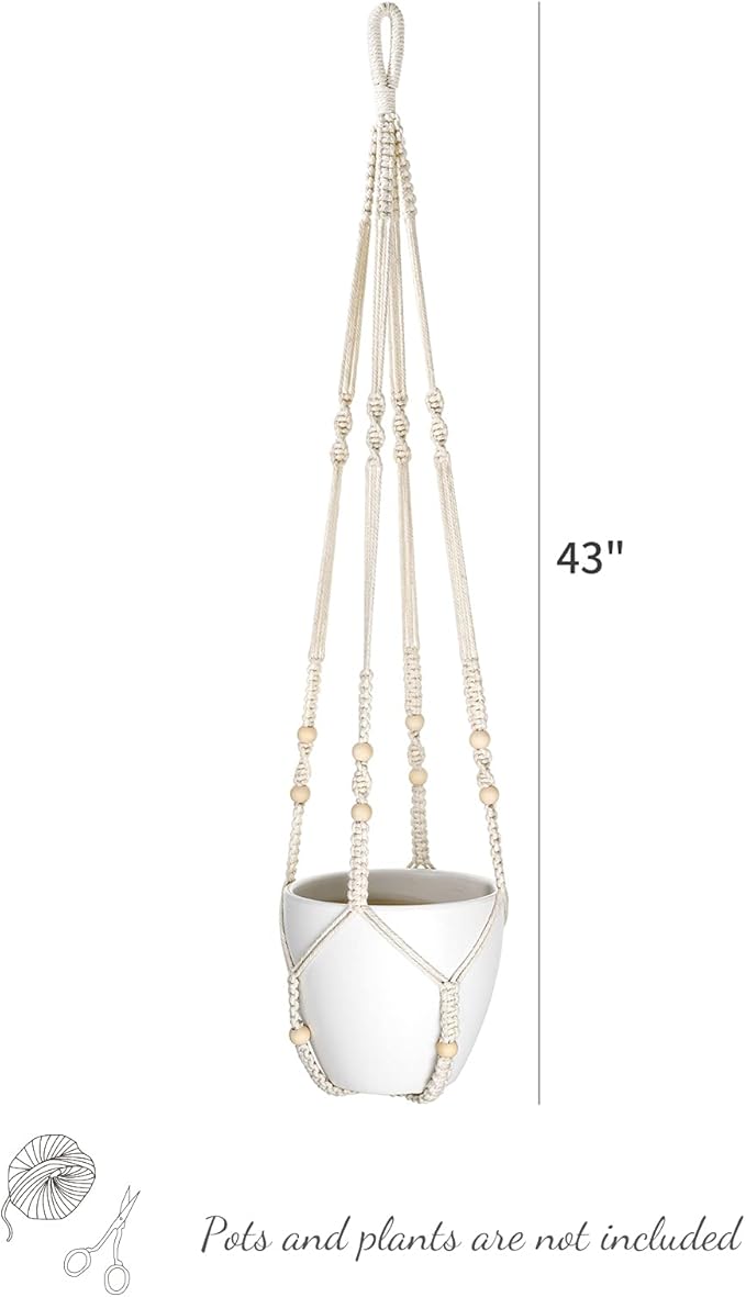 Mkono 43 Inch Macrame Plant Hanger Large - Image 6