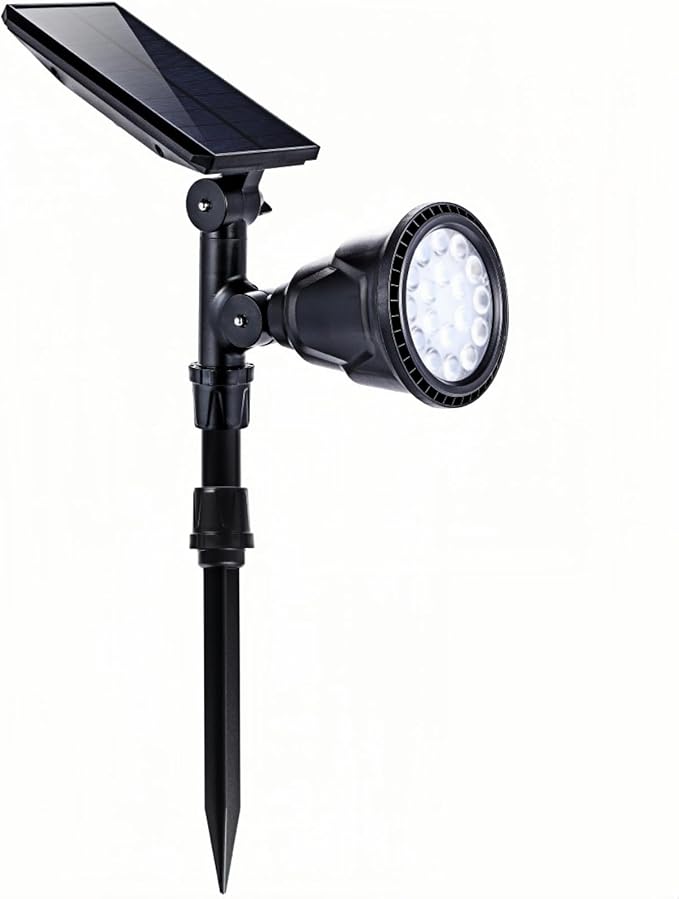 Solar Spotlights Outdoor 18 LED 300 Lumens Waterproof Adjustable Wall Light by MOLEBIT