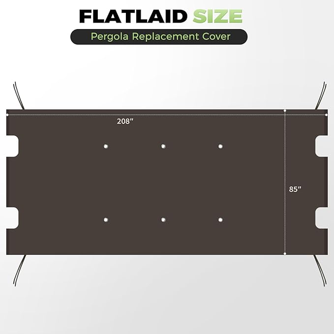 85'' x 208'' Universal Pergola Replacement Cover - Image 3