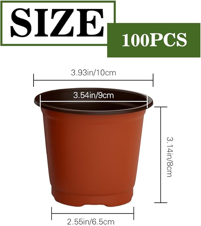 Nursery Pots 100 PCS 4 Inch Plant Pots - Image 2