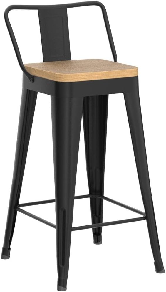 WENTMENT Metal Bar Stools Set of 4 Counter Height Barstools - Image 4