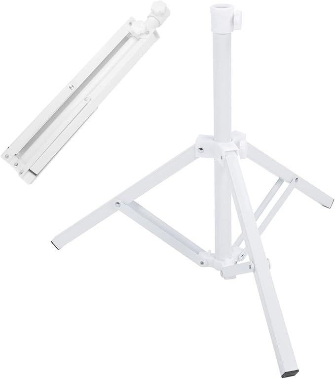 Beach Umbrella Stand Base, Portable Foldable Sun Umbrella Stand White by Qiilu