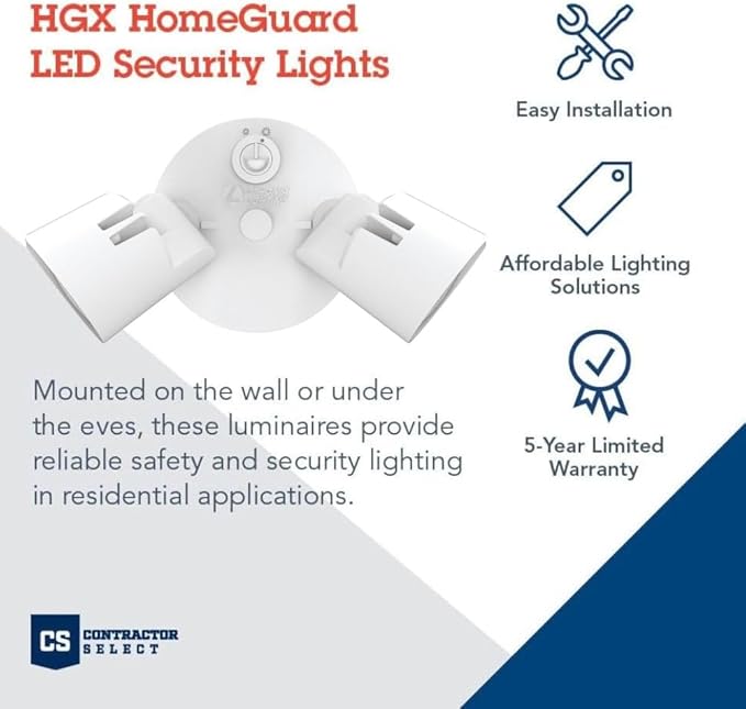 Lithonia Lighting HomeGuard 2-Light LED Outdoor Flood Lights, Outdoor LED Lights - Image 2