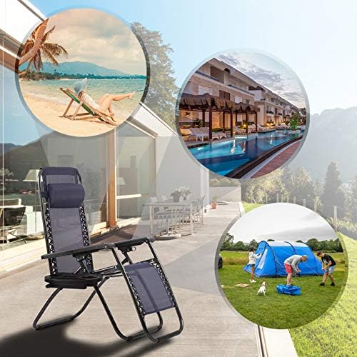 Zero Gravity Chair Patio Lounge Chairs Lounge Patio Chairs 2 Pack Adjustable - Image 6