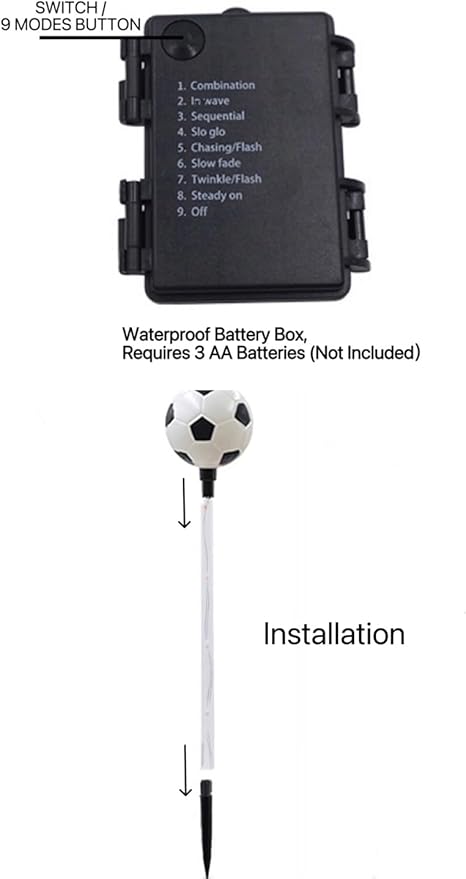 Battery Powered Garden Sports Ball Theme Party Stake Lights Soccer Football LED - Image 4