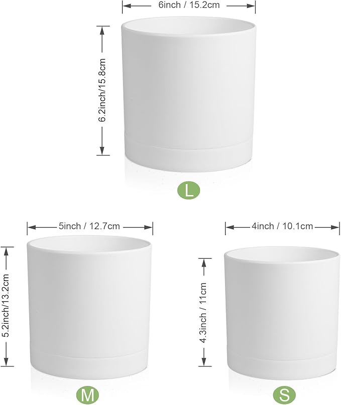 6/5/4 inch Flower Pots, Plastic Planters - Image 2