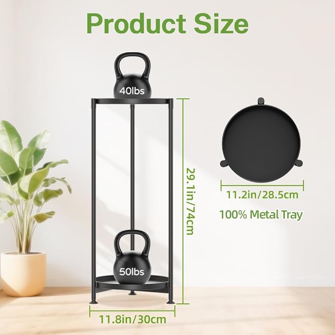 iDavosic.ly 2 Tier Corner Plant Stand Indoor, Tall Vertical Metal Flower Heavy - Image 6