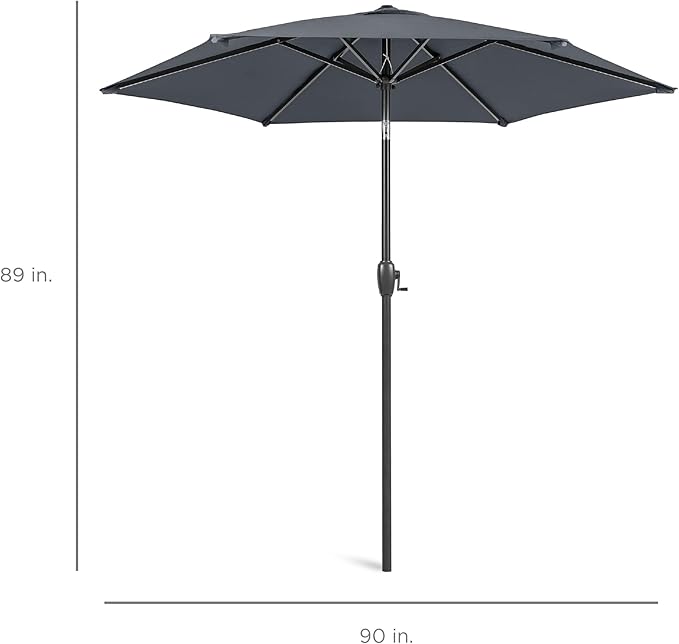 Best Choice Products 7.5ft Heavy-Duty Round Outdoor Market Table Patio Umbrella - Image 7