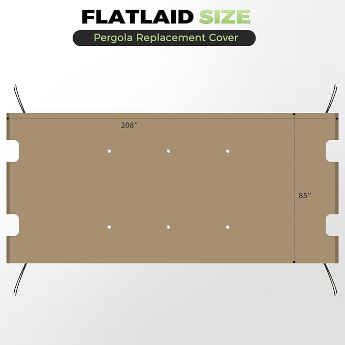 85'' x 208'' Universal Pergola Replacement Cover - Image 3