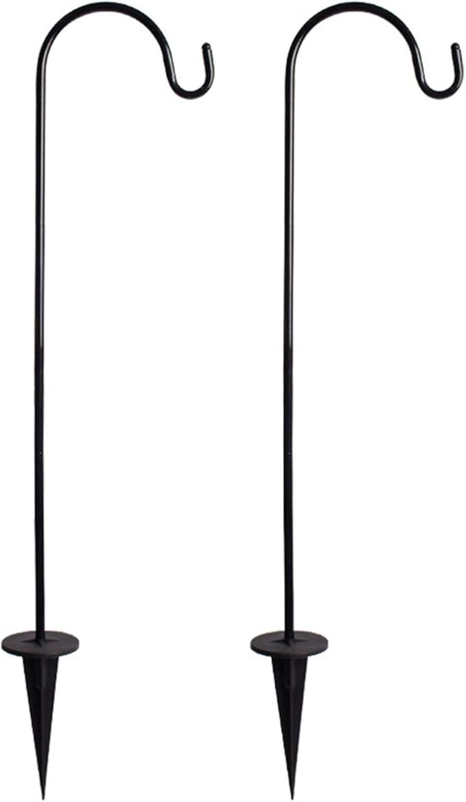 2 Pack Adjustable Shepherd Hooks, 26.77 Inch Stainless Steel Garden Stakes by CALIDAKA