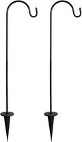 2 Pack Adjustable Shepherd Hooks, 26.77 Inch Stainless Steel Garden Stakes by CALIDAKA