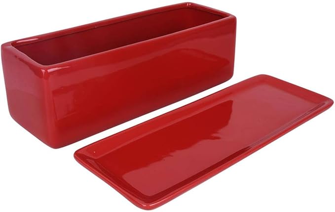 Vencer 14 Inch Rectangular Modern Minimalist Ceramic Succulent Planter Pot - Image 2