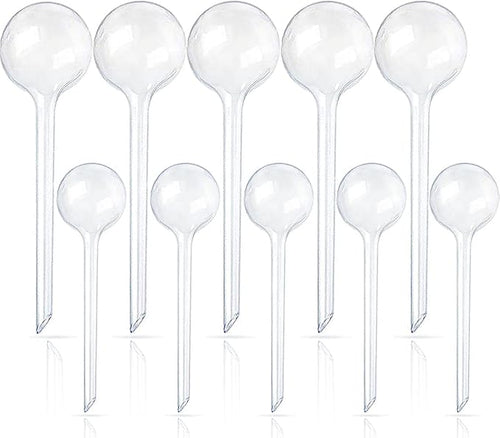 10 Pcs Clear Plant Watering Globes, Plastic Self-Watering Bulbs, Flower by -PlantWateringGlobes-