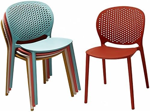 2xhome Set of 2 Patio Dining Chairs | Modern Stackable Outdoor Pool Side Chair - Image 8