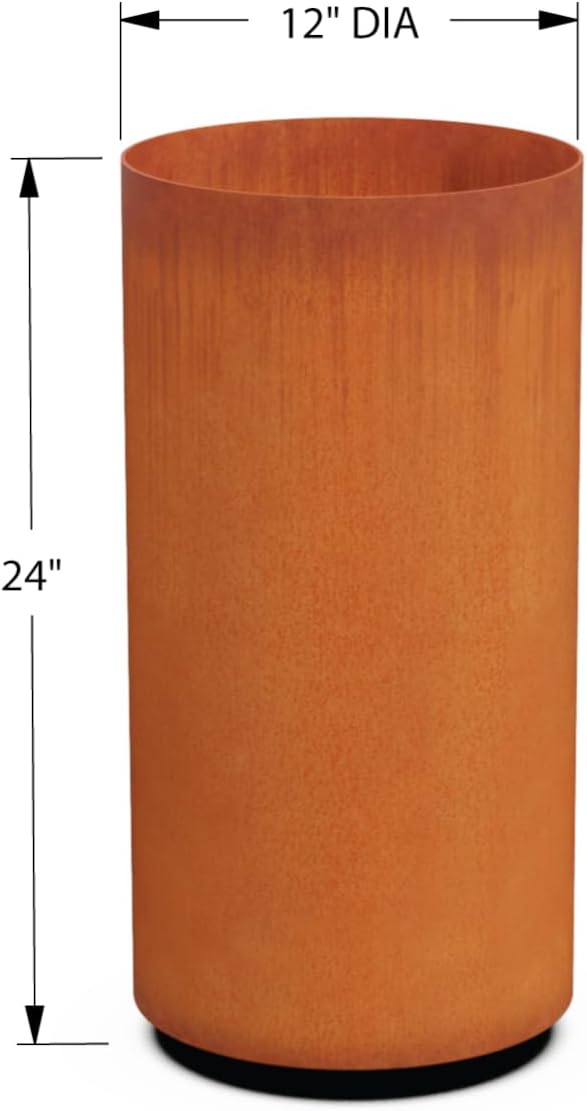 PLANTERCRAFT Corten Steel Metal Planter Box, Round Sizes, Modern Garden Steel - Image 5