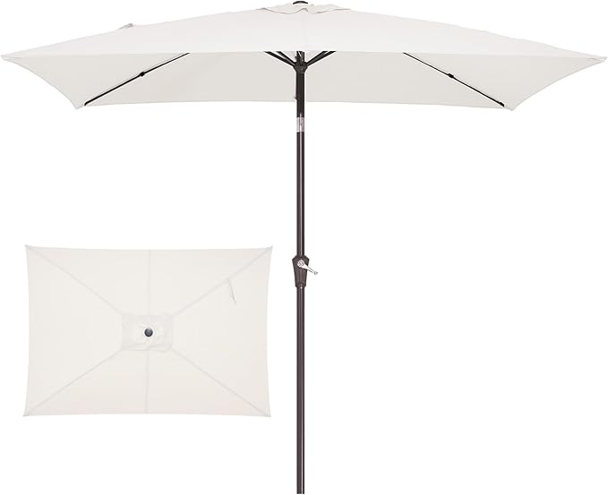 JEAREY 6.5x10 ft Rectangular Patio Umbrellas Outdoor Market Umbrella by JEAREYOutdoorsCollection