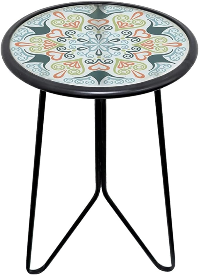 LIFFY Patio Side Table, Indoor Round Accent End Table by LiffyArt