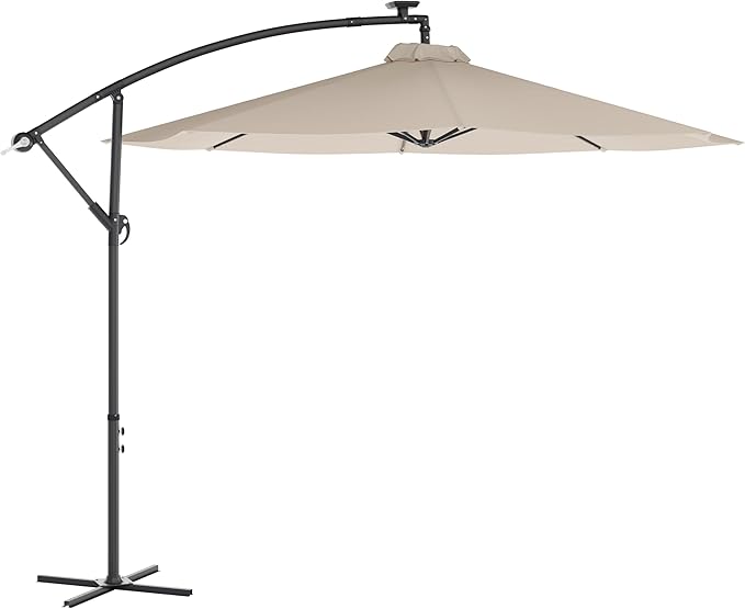 Flash Furniture Sedona Round Solar Cantilever Umbrella, Commercial Grade - Image 2