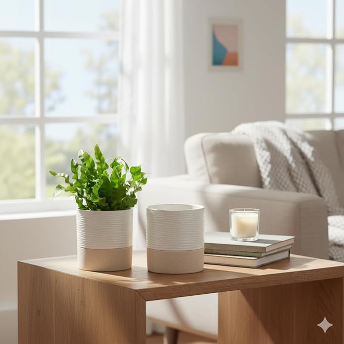 Nihow Self Watering Plant Pot for Indoor Plants: 4.5 Inch Ceramic Planter - Image 6