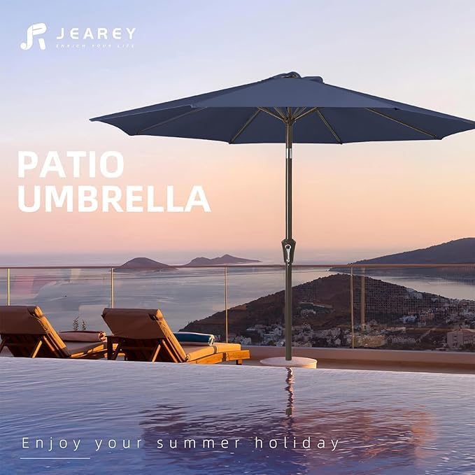 JEAREY 9FT Outdoor Patio Umbrella Outdoor Table Umbrella - Image 7