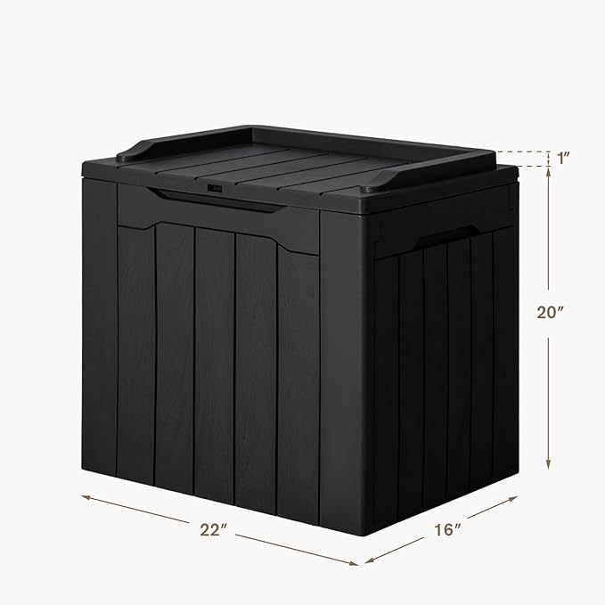 JUMMICO 31 Gallon Resin Deck Box Waterproof Indoor Outdoor Storage Boxes - Image 6