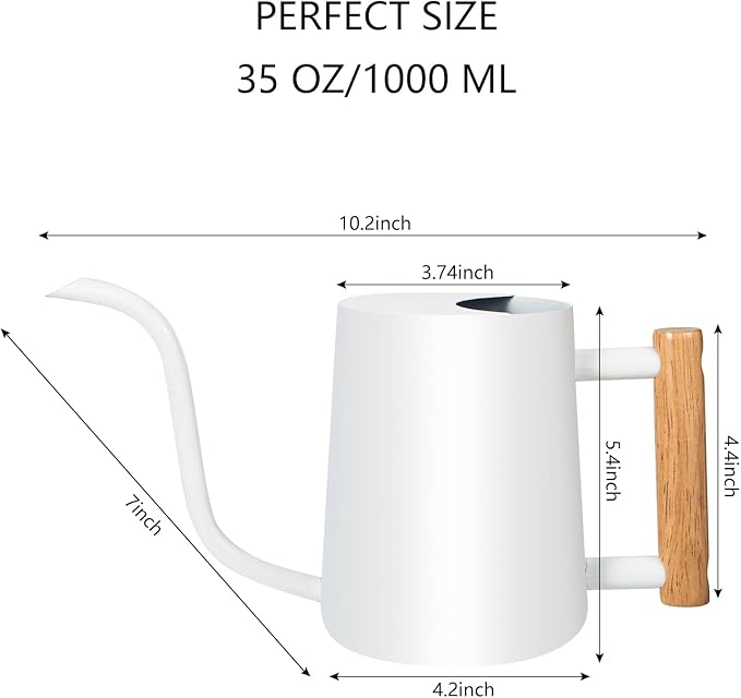 Watering Can Indoor Plants, 35oz Small Stainless Steel Metal Watering Can - Image 7