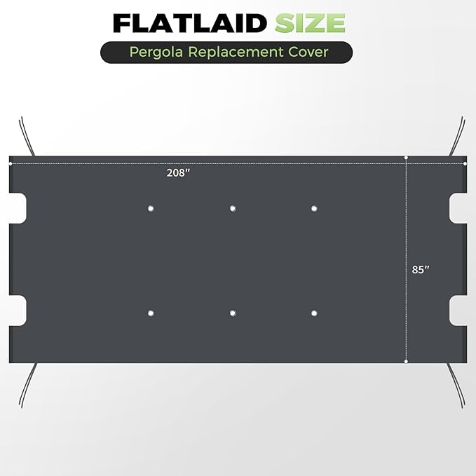 85'' x 208'' Universal Pergola Replacement Cover - Image 3