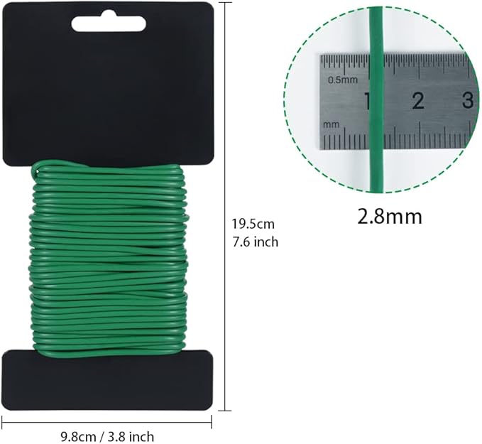Tenn Well Plant Ties for Climbing Plants, 66 Feet 2.8mm Green Garden Wire Ties - Image 7